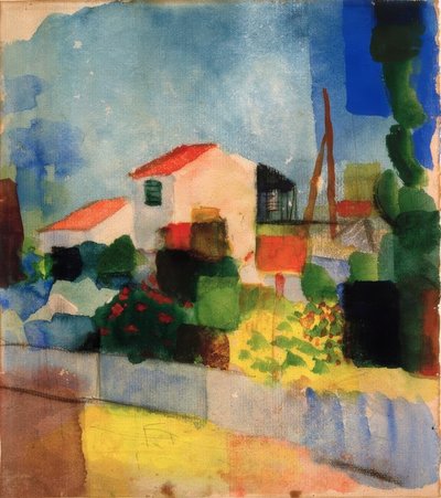 Det lyse huset (1. versjon) av August Macke