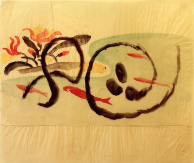 Fiskemønster, design for broderi av August Macke