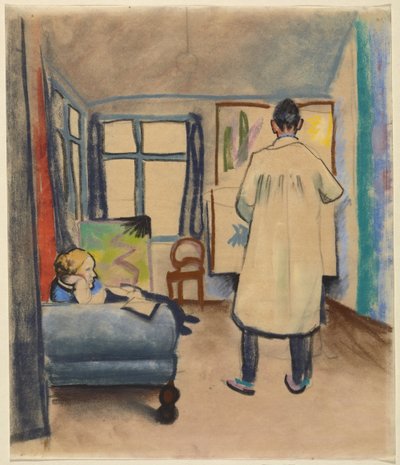 Franz og Maria Marc i August Mackes studio i Bonn av August Macke