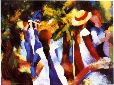 Jenter under trær av August Macke
