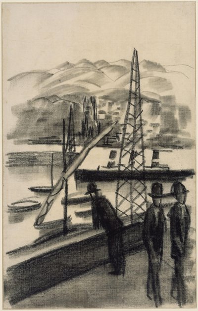 Havn med fjell av August Macke