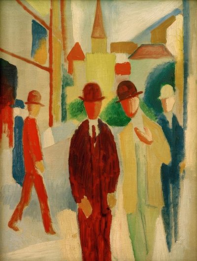 Lys gate med folk av August Macke