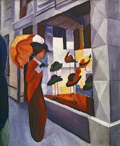 Foran hattebutikken, 1914 av August Macke
