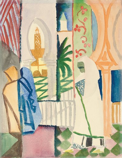 I tempelhallen; I tempelhallen, 1914 av August Macke