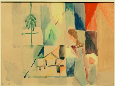 Barn på grønnsaksbutikken II av August Macke