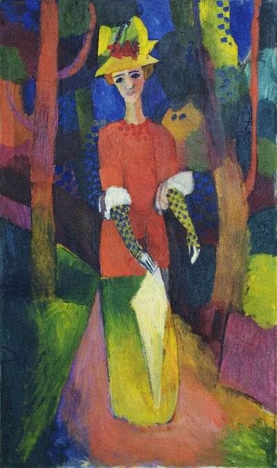 Dame i en park av August Macke