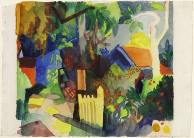 Landskap med lyst tre av August Macke