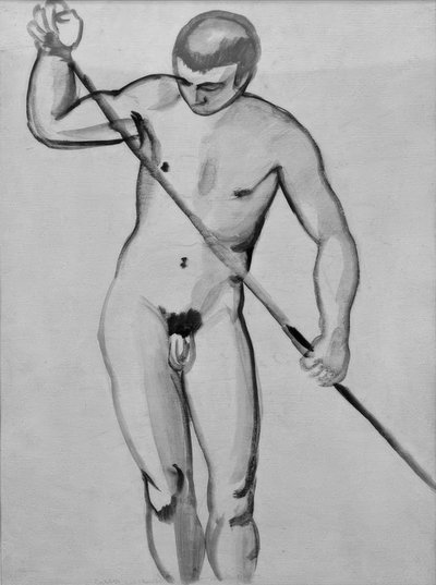 Naken mann (fergemann) av August Macke
