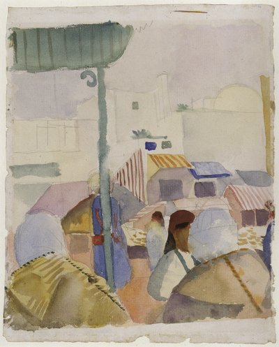 Markedet i Tunis II av August Macke