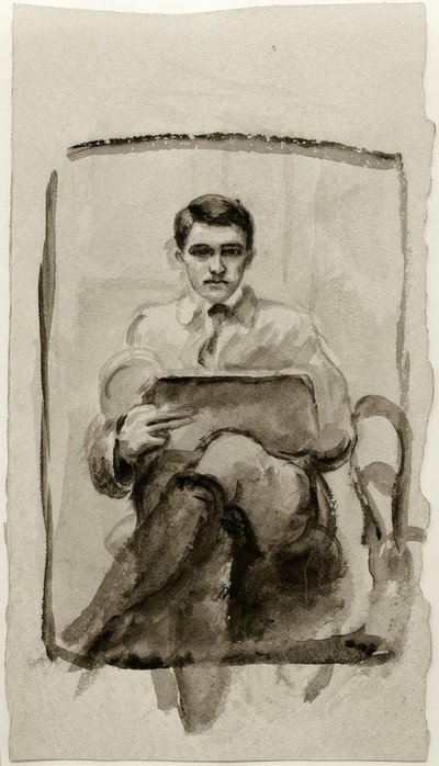 Selvportrett, tegning av August Macke