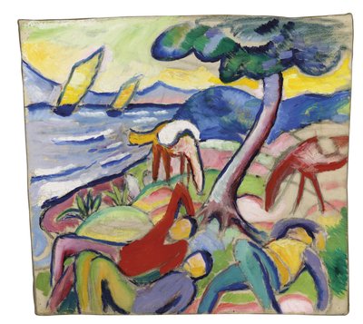 Sovende ryttere, 1910 av August Macke