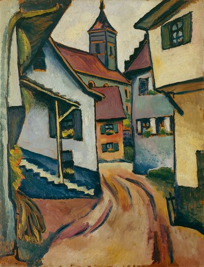 Gate med kirke i Kandern av August Macke