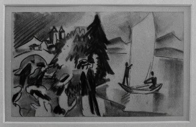 Studie på gule seil av August Macke