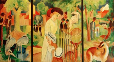 Triptych: Great Zoological Garden av August Macke