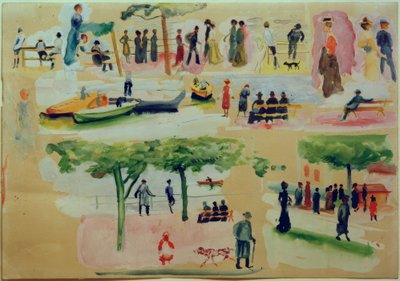 Typer fra Tegernsee I av August Macke