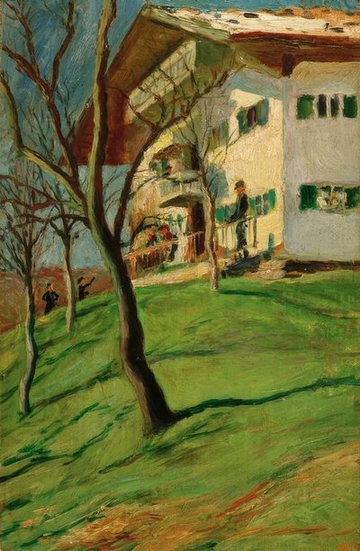 Vårt lille hus i Tegernsee av August Macke