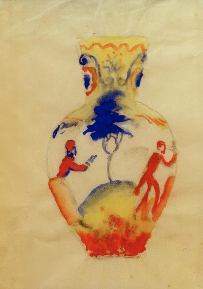 Vase med to figurer av August Macke