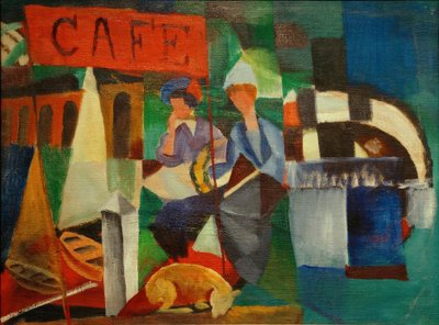 To damer i kafeen av August Macke