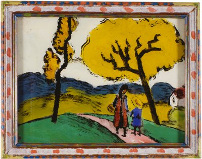 To jenter i et landskap av August Macke