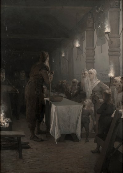 Frithiofs saga: Frithiof ved kong Rings hoff, 1880-årene. av August Malmström