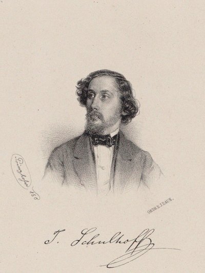 Portrett av pianisten og komponisten Julius Schulhoff 1825-1898, 1850. av August Prinzhofer