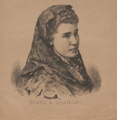 Portrett av operasangerinnen Bianca Bianchi 1855-1947, 1879. av August Schubert