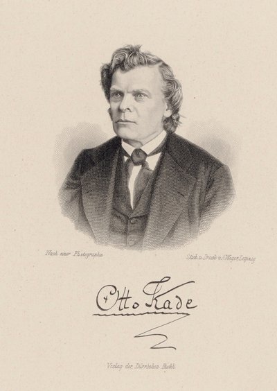 Portrett av komponisten Otto Kade 1819-1900. av August Weger