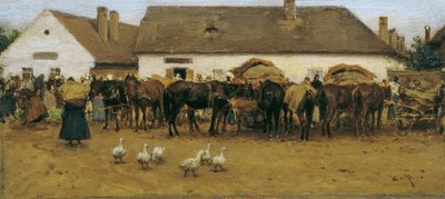 Markt i Szolnok av August von Pettenkofen