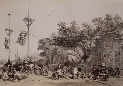 Fasaden til det store tempelet i Macao, plate 9 fra 