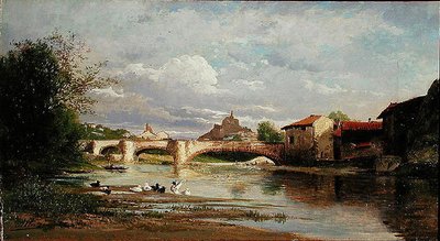 Bro med ender, 1872 av Auguste Allonge