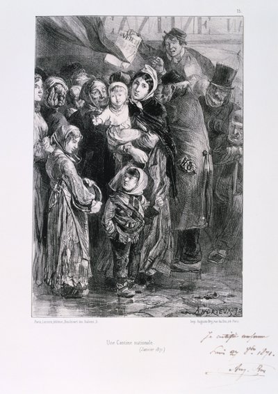 Cantine Nationale, beleiring av Paris, fransk-prøyssisk krig, januar 1871 av Auguste Bry