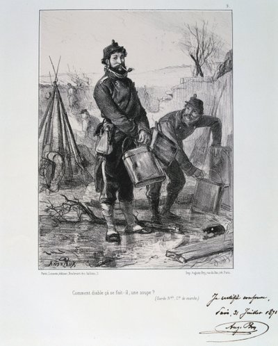 Soldater fra Garde Nationale, beleiring av Paris, 1870-1871 av Auguste Bry
