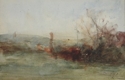 Landskap, ca. 1853-65 (akvarell på papir) av Auguste Francois Ravier
