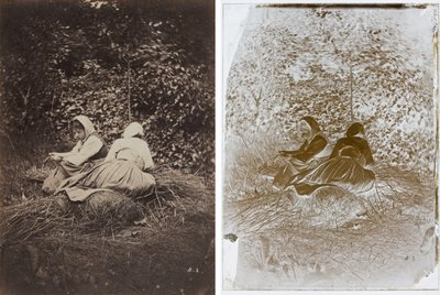 To bondepiker sitter av Auguste Giraudon