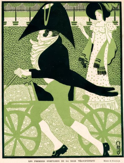 Die ersten Symptome der Velocipede-Wut von Auguste Jean Baptiste Roubille