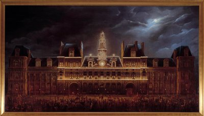 Belysning av rådhuset for festen til kong Louis Philippe I (1. mai av Auguste Jean Simon Roux