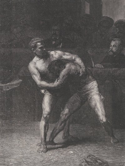 Wrestlers The Wrestlers, fra Le Monde Illustré, 22. mai 1875. av Auguste Joliet