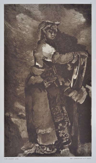 Studie av italiensk (tegning) av Auguste Lauzet