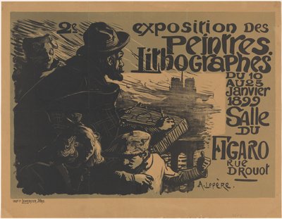 Plakat for den andre utstillingen av Peintres Lithographes 2nd exposition des peintres lithographes (tittel på objekt) av Auguste Lepere