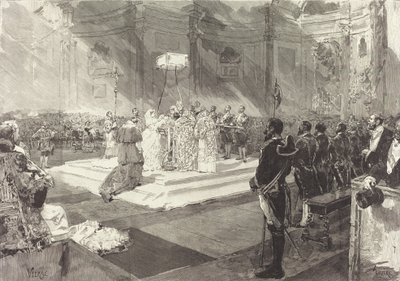 Kongelig dåp ved Spanias hoff, 1882. av Auguste Lepere