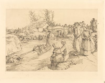 Begravelse i Vendeen-myra av Auguste Lepere