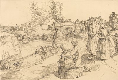 Begravelse i Vendeen Marsh En begravelse i Vendeen Marsh, 1901. av Auguste Lepere