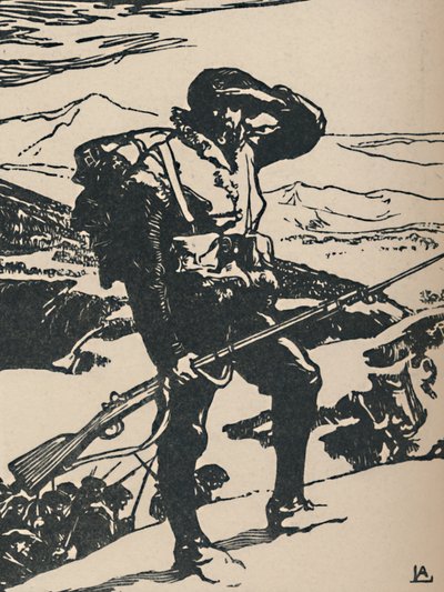 Alpejager ser på Rhinsletten, 1919 av Auguste Louis Lepère