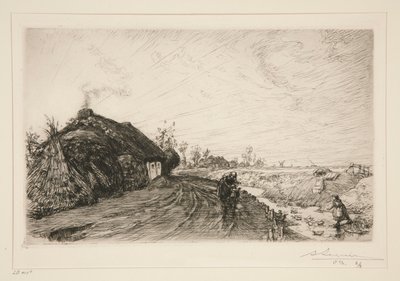 Sti langs myra til Vendee [Saint-Jean-de-Monts] av Auguste Lepere