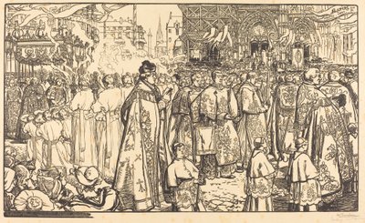 Corpus Christi prosesjon i Nantes av Auguste Lepere