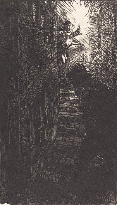 Skulptert trapp rue Boutebrie, utgitt 1901. av Auguste Lepere