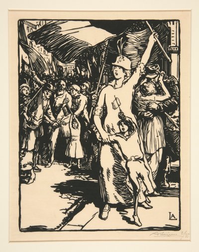 War is Declared, fra La Guerre de 1914, første serie, nr. 8 av Auguste Lepere