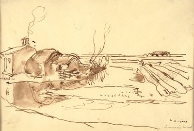 Landskap (blekk på papir) av Auguste Lepere