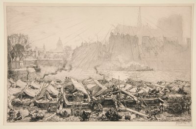 Markedet? med epler (Paris) (Apple Market [Paris]) av Auguste Lepere