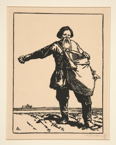 Den russiske bonden, fra krigen i 1914, første serie, nr. 2 av Auguste Lepere